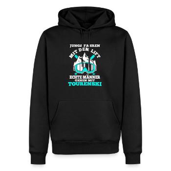 Tourenski Wintersport Berg Skifahrer Geschenk Skit - Männer Premium Bio Hoodie - Schwarz - Vorne - Nico (187cm)