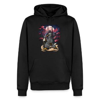 Grue de samouraï - Sweat à capuche Premium bio Homme - noir - Devant - Nico (187cm)