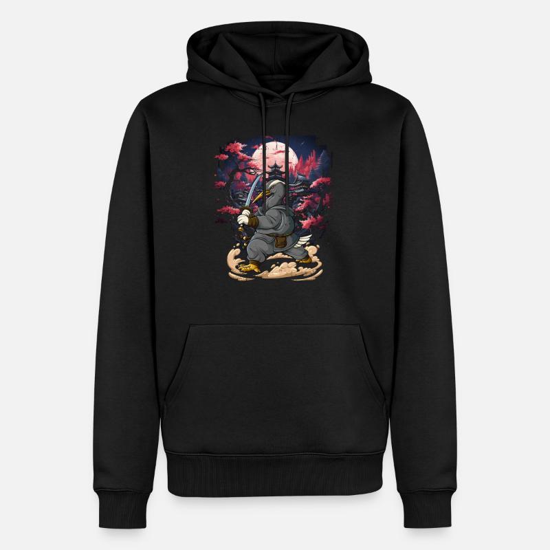 Grue de samouraï - Sweat à capuche Premium bio Homme - noir