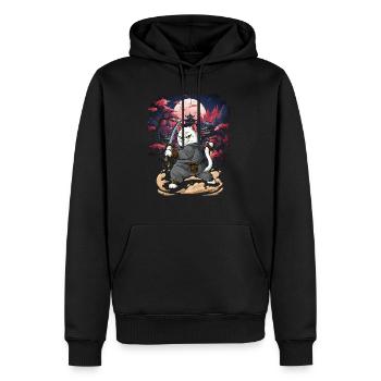 Samurai Cat - Men’s Premium Organic Hoodie - black - Front - Nico (187cm)