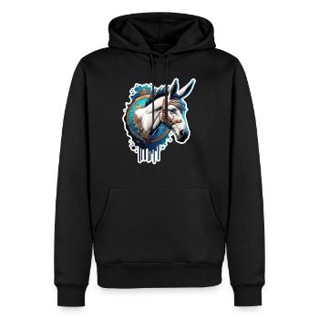 Esel / Tier /Grautier / Mähne / iah / Lasstier - Männer Premium Bio Hoodie - Schwarz - Vorne - Nico (187cm)