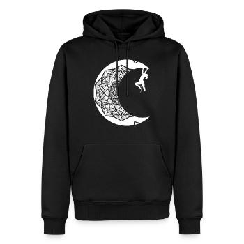 Climber on the moon - Men’s Premium Organic Hoodie - black - Front - Nico (187cm)