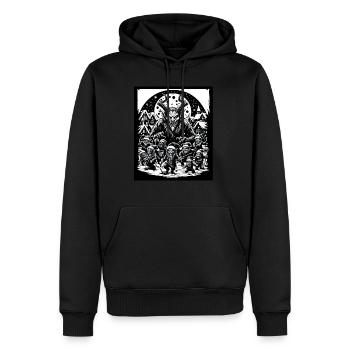Démon de Noël de célébration de la nuit de Krampus - Sweat à capuche Premium bio Homme - noir - Devant - Nico (187cm)