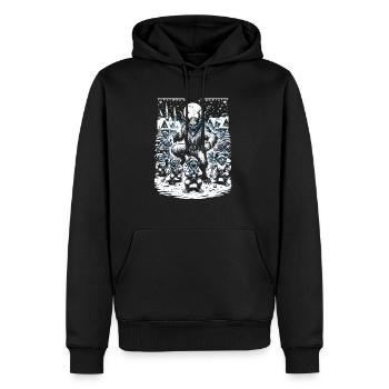 Démon de Noël de la célébration de la nuit de Krampus - Sweat à capuche Premium bio Homme - noir - Devant - Nico (187cm)