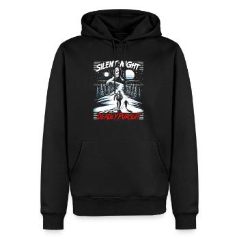 Silent Night, Deadly Pursuit - Winter Horror Chase - Männer Premium Bio Hoodie - Schwarz - Vorne - Nico (187cm)