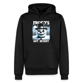 Frosty's Got a Secret - Sinister Snowman - Männer Premium Bio Hoodie - Schwarz - Vorne - Nico (187cm)