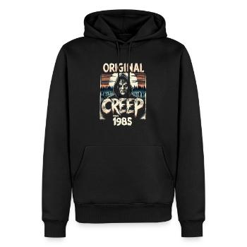 Vintage Creep depuis 1985 - anniversaire d’horreur rétro - Sweat à capuche Premium bio Homme - noir - Devant - Nico (187cm)