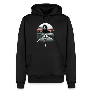 La route vers la terreur : Lone Rider et Slasher - Sweat à capuche Premium bio Homme - noir - Devant - Nico (187cm)