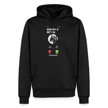 Mein Pferd Ruft An Und Ich Muss Gehen Reiten Pferd - Männer Premium Bio Hoodie - Schwarz - Vorne - Nico (187cm)