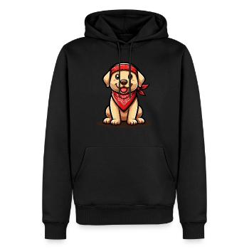 Niedlicher Hund: Liebenswertes Haustier - Männer Premium Bio Hoodie - Schwarz - Vorne - Nico (187cm)
