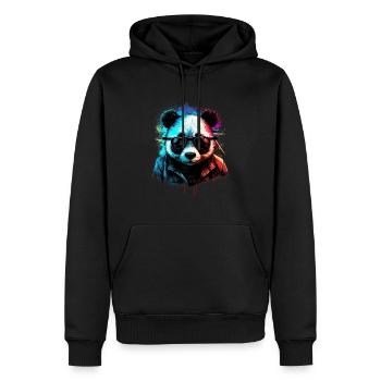 Futuristic panda - Men’s Premium Organic Hoodie - black - Front - Nico (187cm)