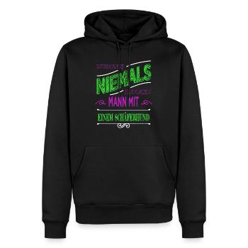 schäferhund bday chihuahua humor bluthund vatertag - Männer Premium Bio Hoodie - Schwarz - Vorne - Nico (187cm)