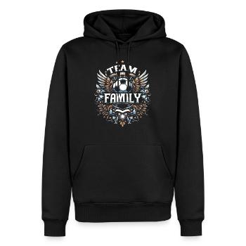 familie handball vater außenspieler elternschaft - Männer Premium Bio Hoodie - Schwarz - Vorne - Nico (187cm)