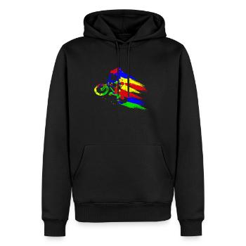 BMX Farbe Fahrrad Fans Rad Biker BMX Fahradfahrer - Männer Premium Bio Hoodie - Schwarz - Vorne - Nico (187cm)