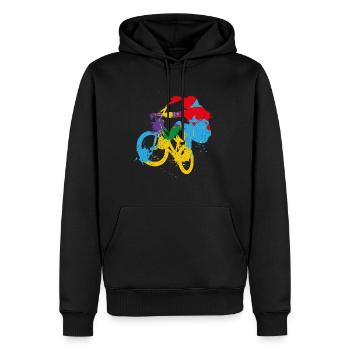 BMX Farbe Fahrrad Fans Rad Biker BMX Fahradfahrer - Männer Premium Bio Hoodie - Schwarz - Vorne - Nico (187cm)