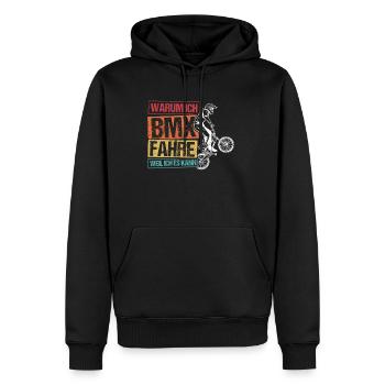 BMX Radfahren Fahrrad Geschenk Fahrrad BMX MTB - Männer Premium Bio Hoodie - Schwarz - Vorne - Nico (187cm)