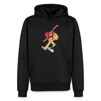 Skateboard Skateboarding Skater Vintage Retro Boar - Sweat à capuche Premium bio Homme - noir - Devant - Nico (187cm)