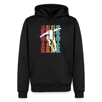 Skateboard Skateboarding Skater Vintage Retro Boar - Sweat à capuche Premium bio Homme - noir - Devant - Nico (187cm)