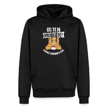 Katze Guten Morgen Kaffee Katzenmama Katzenbesitze - Männer Premium Bio Hoodie - Schwarz - Vorne - Nico (187cm)
