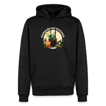 In front of fireflies funny pun saying - Men’s Premium Organic Hoodie - black - Front - Nico (187cm)