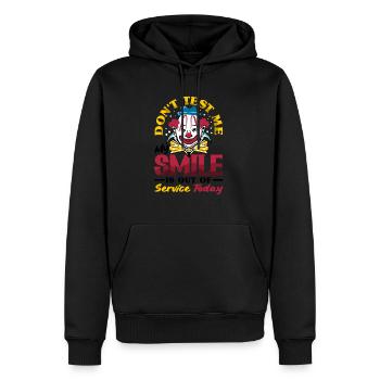 Sourire hors service décontracté - Sweat à capuche Premium bio Homme - noir - Devant - Nico (187cm)