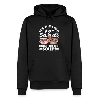 Apportez la soupe douillette - Sweat à capuche Premium bio Homme - noir - Devant - Nico (187cm)