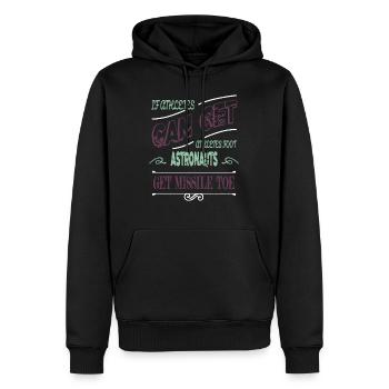 bday telescope geek planets astronomy tshirt - Männer Premium Bio Hoodie - Schwarz - Vorne - Nico (187cm)