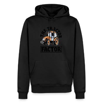 Le facteur tracteur - Sweat à capuche Premium bio Homme - noir - Devant - Nico (187cm)