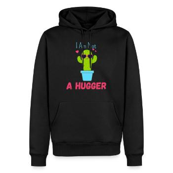 Ich bin kein Umarmer Hemd Lustiger Vintage Kaktus - Männer Premium Bio Hoodie - Schwarz - Vorne - Nico (187cm)