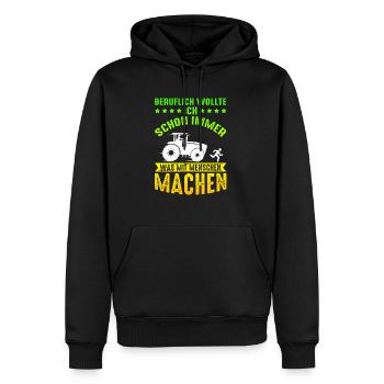 Professionnellement, j’ai toujours voulu quelque chose avec les gens - Sweat à capuche Premium bio Homme - noir - Devant - Nico (187cm)