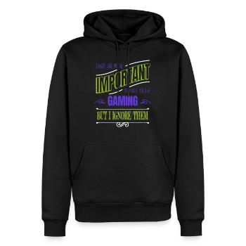 Cool fête des pères chemise jeu vidéo cadeau idée - Sweat à capuche Premium bio Homme - noir - Devant - Nico (187cm)