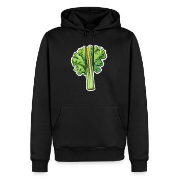 Céleri ou céleri - Sweat à capuche Premium bio Homme - noir - Devant - Nico (187cm)