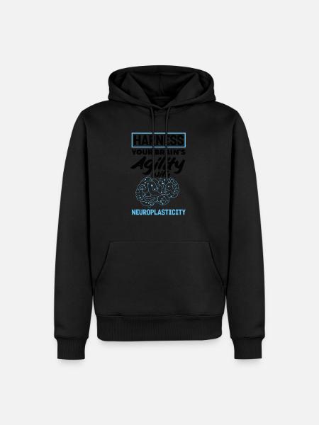 Unlock Your Brain's Potential Neuroplasticity - Men’s Premium Organic Hoodie - black
