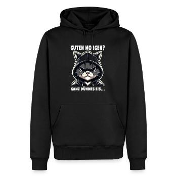 Good morning? Very Thin Ice Sarcastic - Men’s Premium Organic Hoodie - black - Front - Nico (187cm)