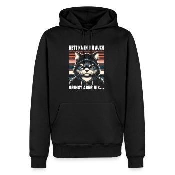 C’est bien, je peux aussi être un amoureux des chats sarcastique - Sweat à capuche Premium bio Homme - noir - Devant - Nico (187cm)