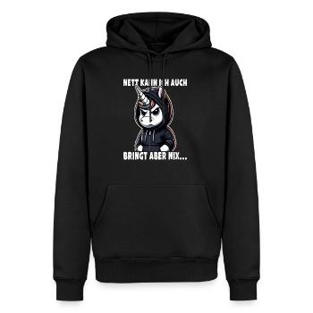 Je peux aussi être un amoureux sarcastique des licornes - Sweat à capuche Premium bio Homme - noir - Devant - Nico (187cm)