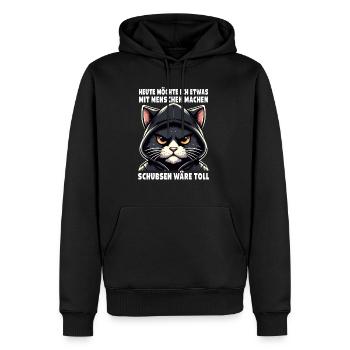Bousculer serait un grand amoureux des chats sarcastiques - Sweat à capuche Premium bio Homme - noir - Devant - Nico (187cm)