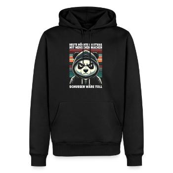 Bousculer serait un grand amant sarcastique des pandas - Sweat à capuche Premium bio Homme - noir - Devant - Nico (187cm)