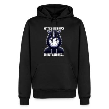 Je peux aussi être un amoureux sarcastique des licornes - Sweat à capuche Premium bio Homme - noir - Devant - Nico (187cm)