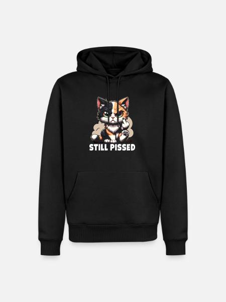 Silent Pissed Sarcastic Cat Lover - Men’s Premium Organic Hoodie - black
