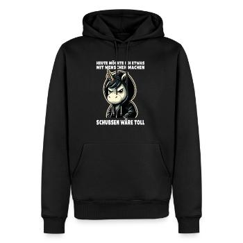 Bousculer serait un grand amateur de licorne sarcastique - Sweat à capuche Premium bio Homme - noir - Devant - Nico (187cm)