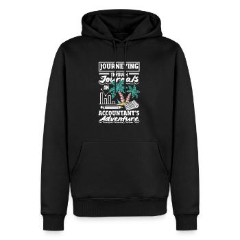 Voyager à travers les journaux d’un comptable - Sweat à capuche Premium bio Homme - noir - Devant - Nico (187cm)