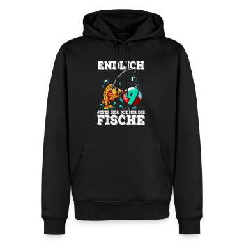 4 Birthday Angler Fishing - Men’s Premium Organic Hoodie - black - Front - Nico (187cm)