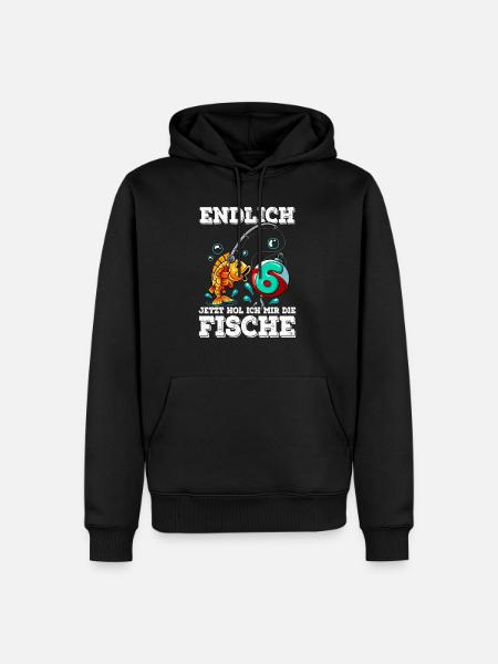 6 Birthday Angler Fishing - Men’s Premium Organic Hoodie - black