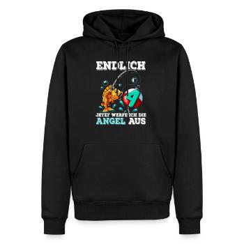 4 Birthday Angler Fishing - Men’s Premium Organic Hoodie - black - Front - Nico (187cm)