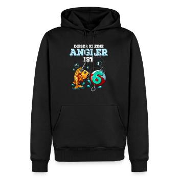 6 Anniversaire Pêcheur à la ligne - Sweat à capuche Premium bio Homme - noir - Devant - Nico (187cm)
