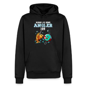 9 Anniversaire Pêcheur à la ligne - Sweat à capuche Premium bio Homme - noir - Devant - Nico (187cm)