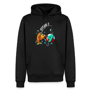 4 Anniversaire Pêcheur à la ligne - Sweat à capuche Premium bio Homme - noir - Devant - Nico (187cm)