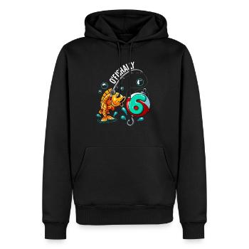 6 Anniversaire Pêcheur à la ligne - Sweat à capuche Premium bio Homme - noir - Devant - Nico (187cm)