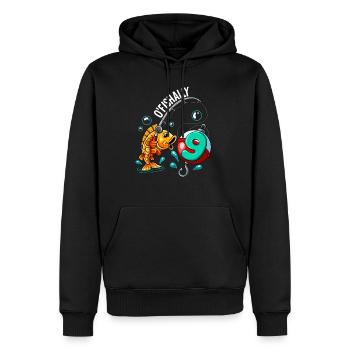 9 Anniversaire Pêcheur à la ligne - Sweat à capuche Premium bio Homme - noir - Devant - Nico (187cm)